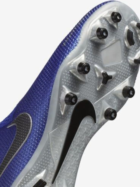 Phantom Vision Elite Dynamic Fit MG Kids Soccer Cleats Molded Outsole Blue