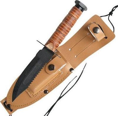 Mil-Tec US Pilot Survival Knife Survival Brown with Blade made of Stainless Steel in Sheath