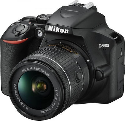 Nikon DSLR Φωτογραφική Μηχανή D3500 Crop Frame Kit (AF-P DX 18-55mm F3.5-5.6G VR) Black