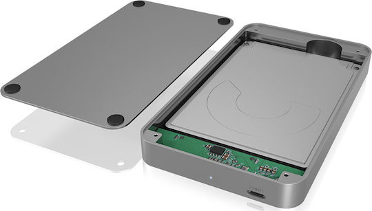 Icy Box Θήκη για Σκληρό Δίσκο 2.5" SATA III με σύνδεση USB 3.1 Type-C σε Ασημί χρώμα
