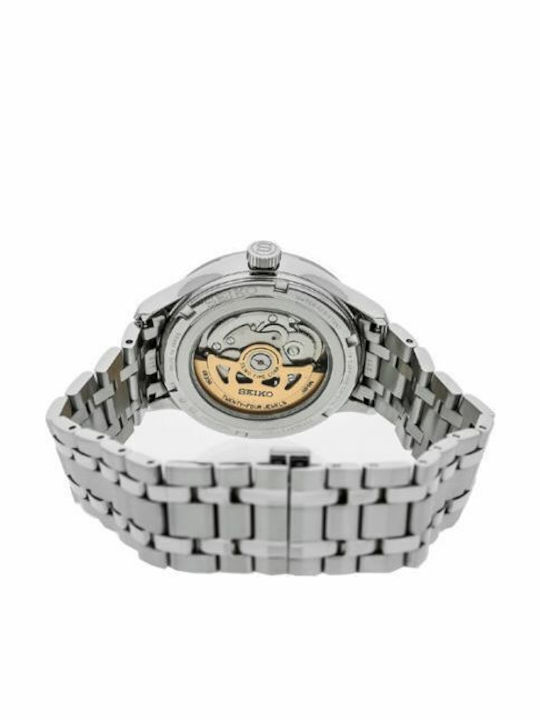 Seiko Presage Basic Line Ανδρικό Ρολόι 41mm Αυτόματο με Ασημί Μεταλλικό Μπρασελέ