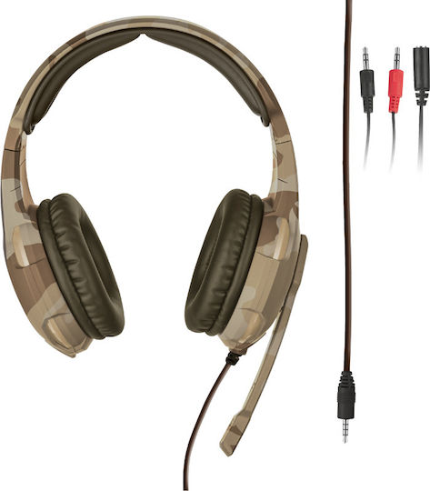 Trust GXT 310D Radius Over Ear Gaming Headset με σύνδεση 3.5mm Καφέ