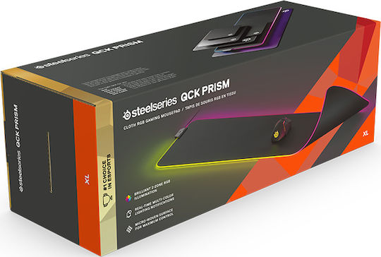 SteelSeries Qck Prism Cloth Gaming Mouse Pad XXL (900mm) with RGB Lighting Black 63826