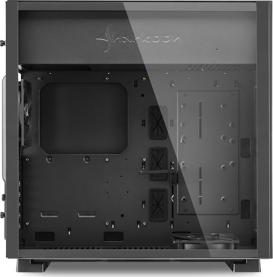 Sharkoon Pure Steel Black Gaming Midi Tower Computer Case with Window Panel Black