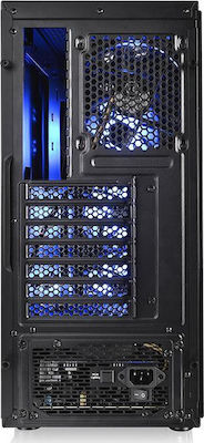 Versa J24 Tempered Glass RGB Edition Jocuri Turnul Midi Cutie de calculator cu fereastră laterală Negru