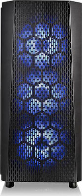 Versa J24 Tempered Glass RGB Edition Jocuri Turnul Midi Cutie de calculator cu fereastră laterală Negru