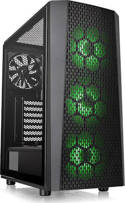 Versa J24 Tempered Glass RGB Edition Jocuri Turnul Midi Cutie de calculator cu fereastră laterală Negru