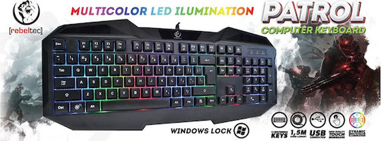 Rebeltec Patrol Gaming Πληκτρολόγιο με RGB φωτισμό (Αγγλικό US)