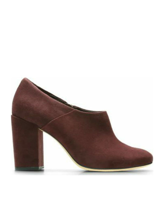 Clarks Amabel Clara Piele Ghete dama Burgundy