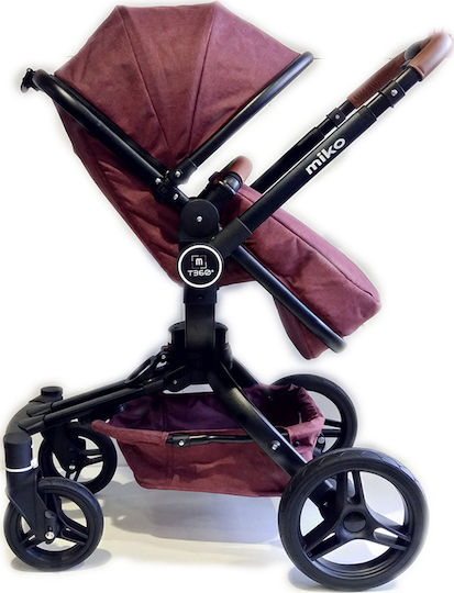 Miko T360 Бебешка количка 3 в 1 Матово червено T360red