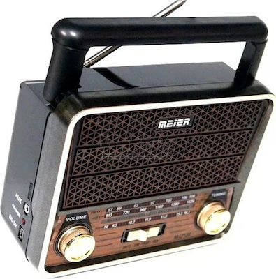 Meier M-U128 Retro Portable Radio Rechargeable with USB Brown