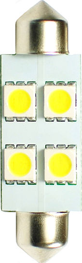 M-Tech Λάμπες Αυτοκινήτου C5W / C10W LED Λευκό 12V 1.36W 2τμχ