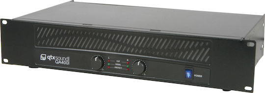 QTX Sound QA400 PA Power Amplifier 2 Channels 100W/4Ω 70W/8Ω with Cooling System Black