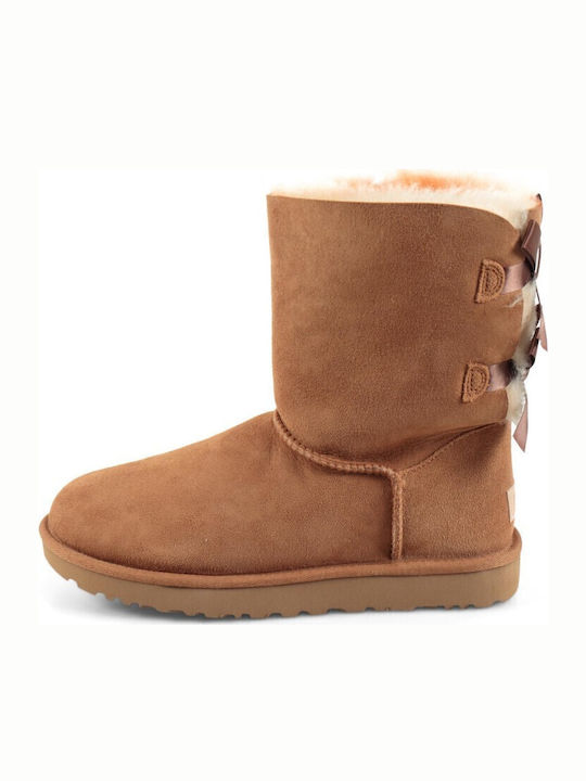 Suede Women's Boots with Fur Bailey Bow II Chestnut