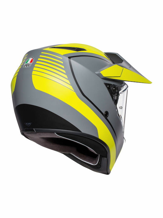 AGV AX-9 Dual Pacific Road Matt Grey / Yellow Fluo / Black Motorcycle Helmet On-Off DOT ECE 22.05 Weight 1540gr with Pinlock