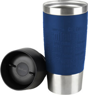 Tefal Travel Mug Glass Thermos Stainless Steel 500ml Blue with Mouthpiece