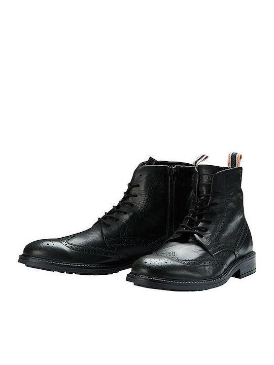 Jack & Jones Men's Leather Boots Black