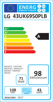 Smart Τηλεόραση 43" 4K UHD LED 43UK6950 HDR (2018) 43UK6950PLB