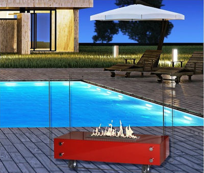 EcoHot Bio Luna 108 R Indoor Floor Bioethanol Fireplace Red 108x45x81cm