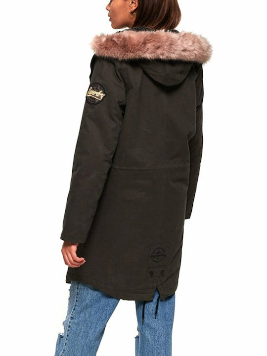 Superdry frankie faux sale fur lined parka