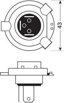 Крушка За Фар Osram Original Line H4 64193 12v 60/55w P43t Халогенна