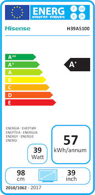 Hisense Τηλεόραση 39" Full HD LED H39A5100 (2018)
