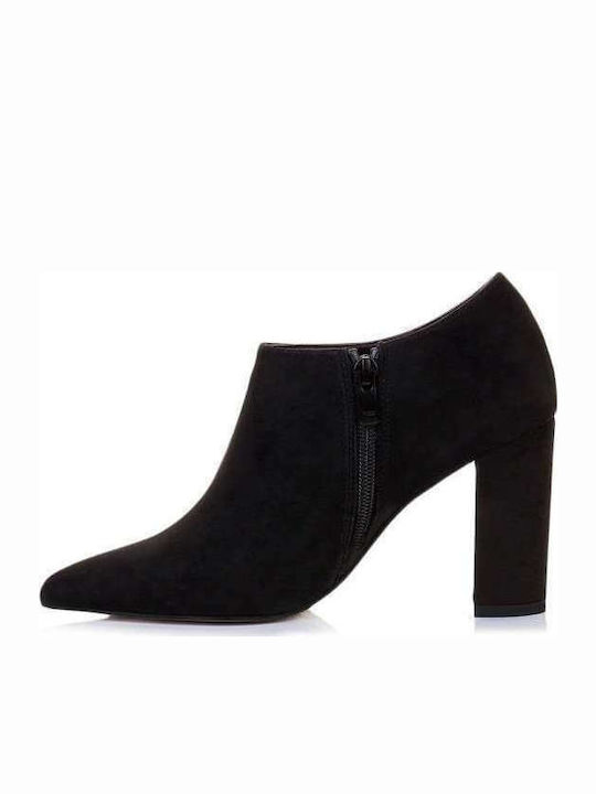 Sante Suede Women's Ankle Boots with High Heel Black