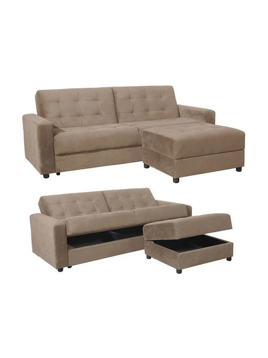 Jackson Ecke Sofa mit Bett mit Umkehrbarer Winkel & Stauraum Beige 193x137x81cm E9579,4