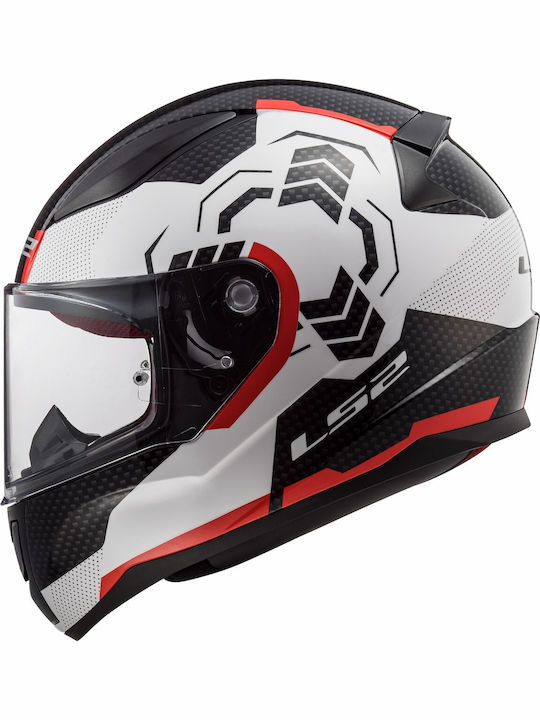 LS2 FF353 Rapid Ghost Full Face ECE 22.05 White / Black / Red