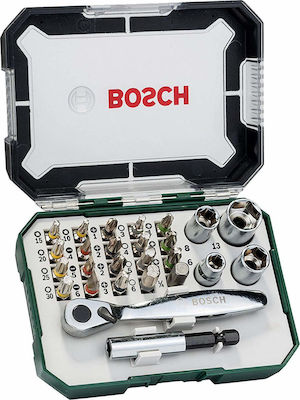 Bosch Set de chei tubulare și clichet 1\4" 26buc