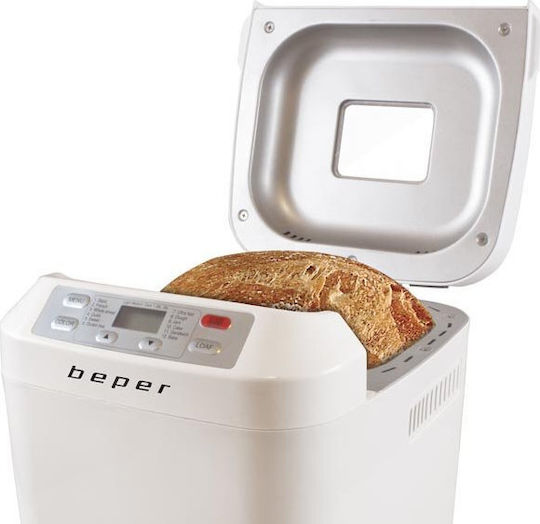 Beper Bread Maker 550W with Container Capacity 900gr and 12 Baking Programs