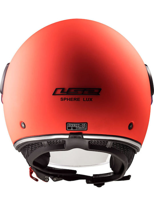 LS2 Sphere Lux OF558 Solid Matt Fluo Orange Motorcycle Helmet Jet ECE 22.05 1000gr 30558 50 51