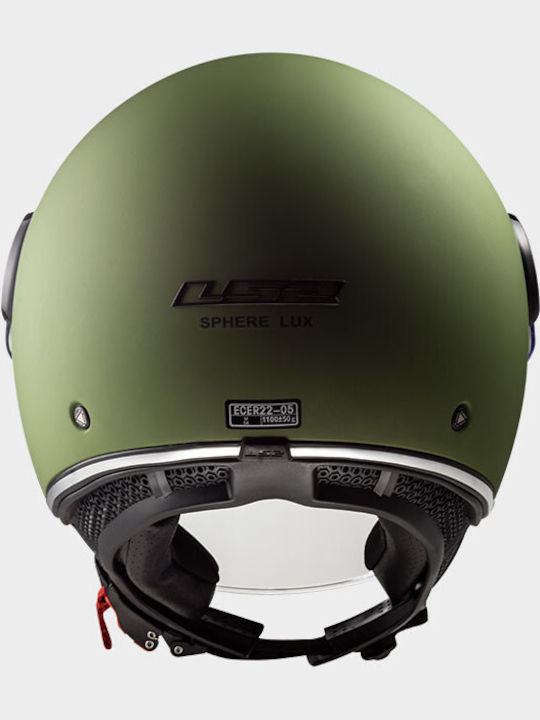 LS2 Sphere Lux OF558 Solid Matt Military Green Motorcycle Helmet Jet ECE 22.05 1000gr