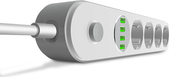 Ldnio Power Strip with Surge Protection 4 Positions with 4 USB-A, Switch and Cable 2m
