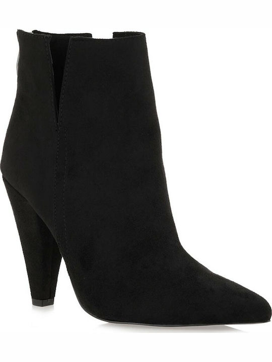 Exe Bruna 741 Women's Suede High Heel Ankle Boots Black