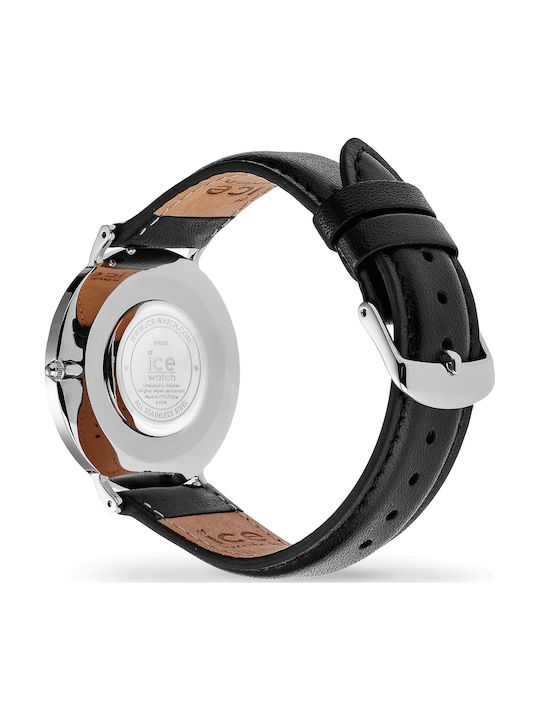 Ice Ανδρικό Ρολόι 41mm Μπαταρίας με Μαύρο Δερμάτινο Λουράκι