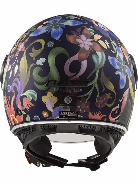 LS2 Sphere Lux OF558 Bloom Blue / Pink Κράνος Μηχανής Jet ECE 22.05 1000gr