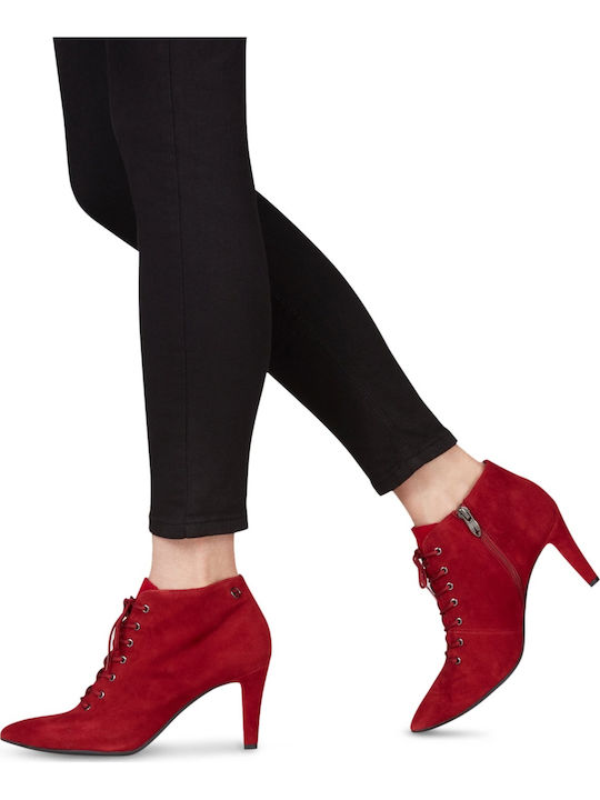 Wildleder Stiefeletten Damen Rot 1-25153-31-533