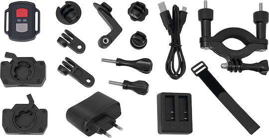 Sencor 4K20WR 3CAM 128GB Action Camera 4K Ultra HD Υποβρύχια με Οθόνη 2" και Wi-Fi Μαύρη