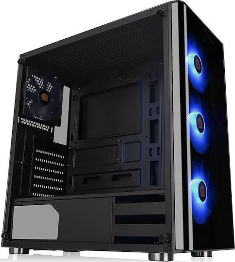 Thermaltake V200 Tempered Glass RGB Edition Gaming Midi Tower Κουτί Υπολογιστή με Πλαϊνό Παράθυρο Μαύρο