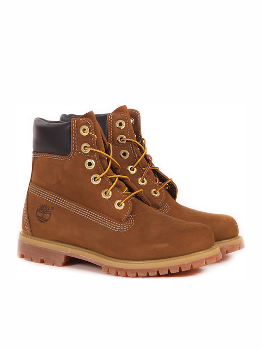 Leather Women's Ankle Boots Tabac Brown