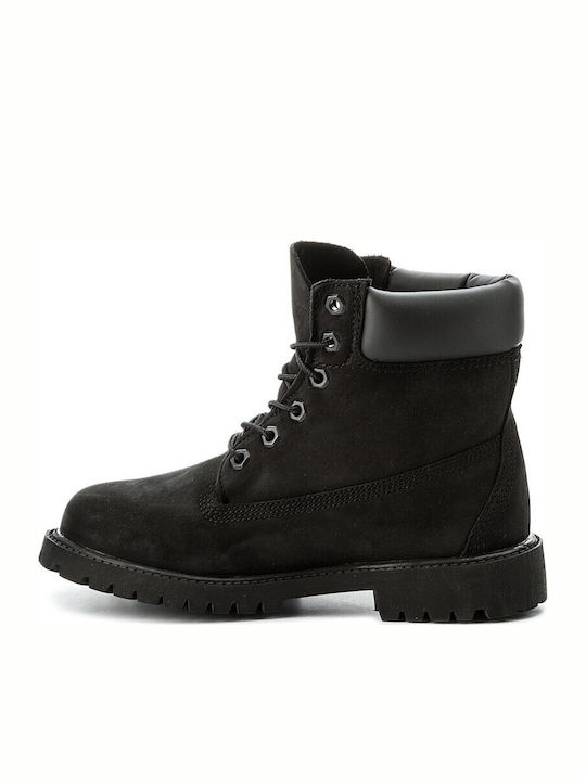 Leather Women's Ankle Boots with Medium Heel Black