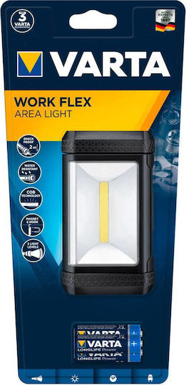 Varta Battery Jobsite Light LED IP54 with Brightness up to 200lm Work Flex Aera Light