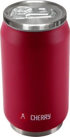 Les Artistes Pull Can'it Ποτήρι Θερμός Ανοξείδωτο BPA Free 280ml Cherry Mat με Επιστόμιο και Καλαμάκι