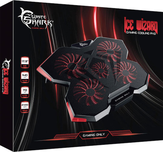 White Shark Ice Wizard Cooling Pad για Laptop έως 17.3" με 5 Ανεμιστήρες και Φωτισμό