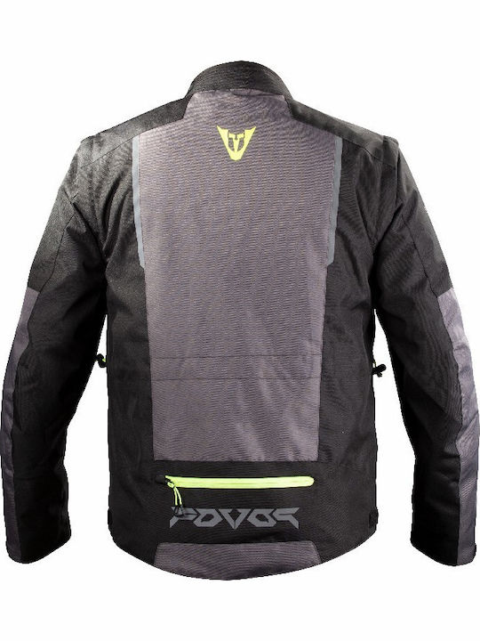 Fovos Pindos Ανδρικό Μπουφάν Μηχανής 4 Εποχών Black/Grey/Fluo-Yellow