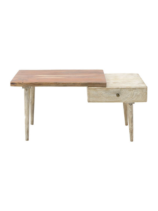 Rectangular Solid Wood Coffee Table Natural L100xW60xH45cm