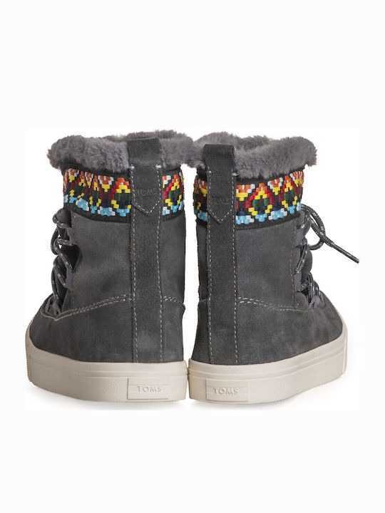 Alpine Suede Γυναικεία Μποτάκια με Γούνα Γκρι