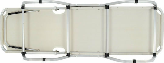HomeMarkt Aluminum Beach Sunbed Ecru 190x60x30cm