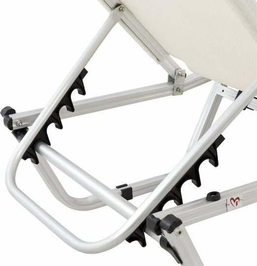 HomeMarkt Aluminum Beach Sunbed Ecru 190x60x30cm